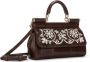 Dolce & Gabbana Kleine Sicily tas verfraaid met stras en handgreep Bruin - Thumbnail 3