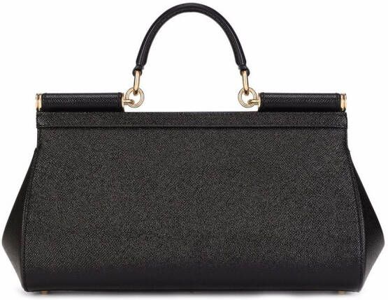 Dolce & Gabbana Medium Sicily leren tas met handgreep Zwart