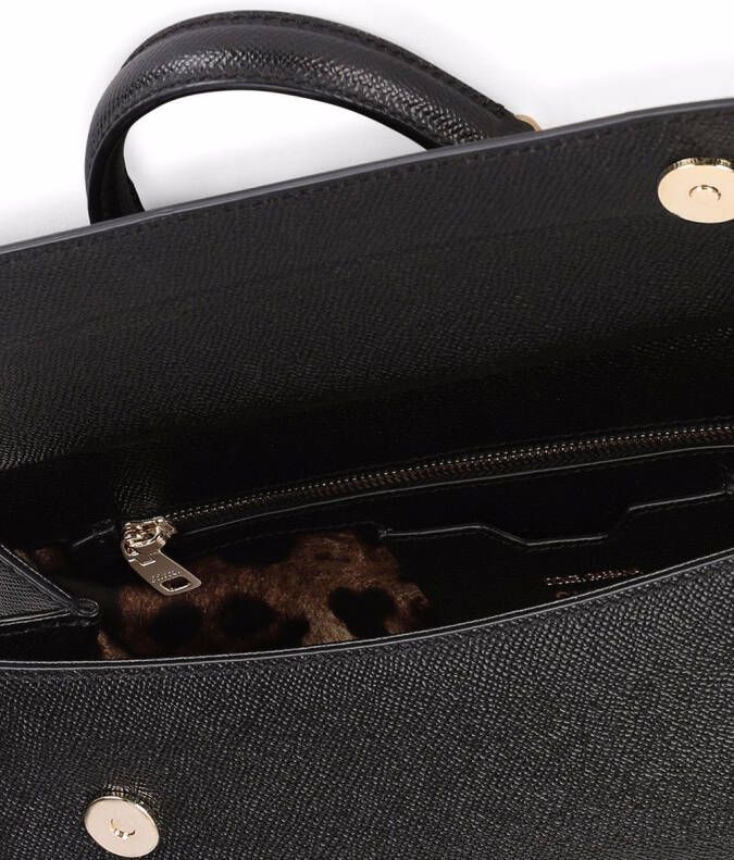 Dolce & Gabbana Medium Sicily leren tas met handgreep Zwart