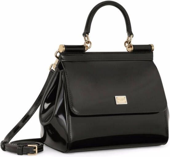 Dolce & Gabbana Medium Sicily schoudertas Zwart