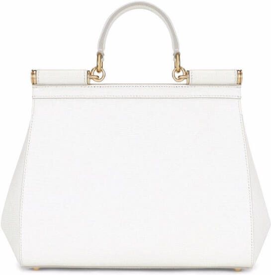Dolce & Gabbana Sicily grote tas met handgreep en print Wit