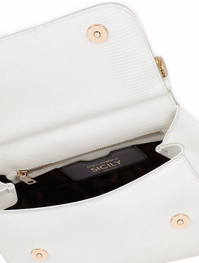 Dolce & Gabbana Sicily grote tas met handgreep en print Wit