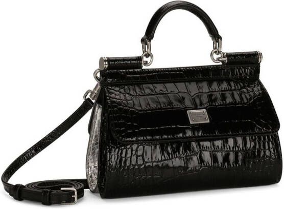 Dolce & Gabbana KIM kleine Sicily tas met handgreep Zwart