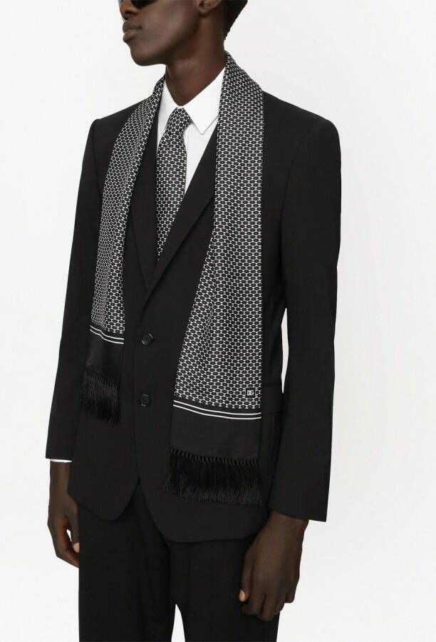 Dolce & Gabbana Sjaal met geometrische print Zwart