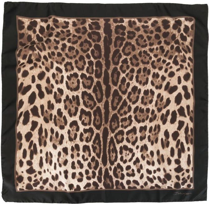 Dolce & Gabbana Sjaal met luipaardprint Zwart