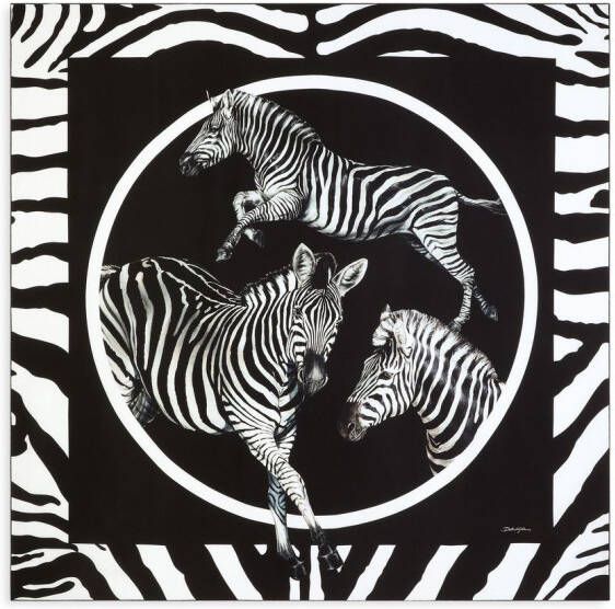 Dolce & Gabbana Twill sjaal met zebraprint Zwart