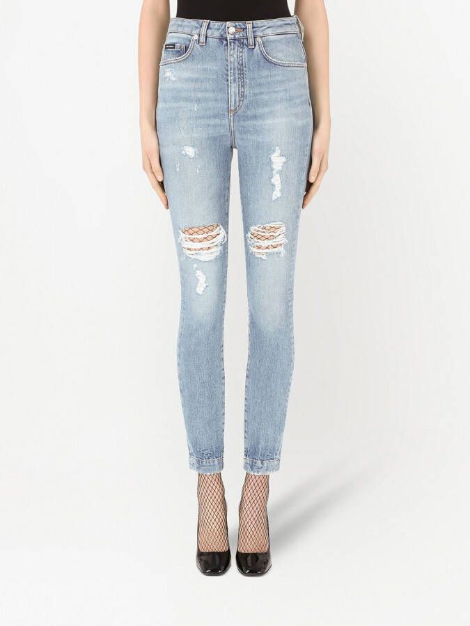 Dolce & Gabbana Audrey gerafelde skinny jeans Blauw