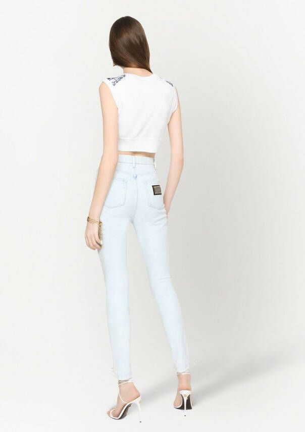 Dolce & Gabbana Grace gerafelde skinny jeans Blauw