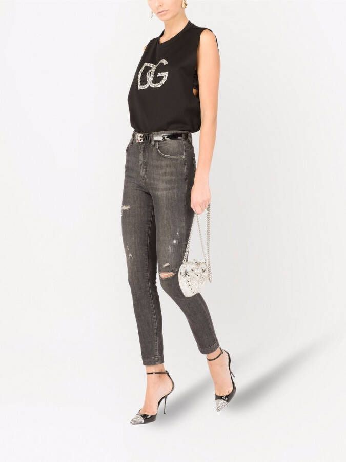 Dolce & Gabbana Audrey gerafelde skinny jeans Grijs