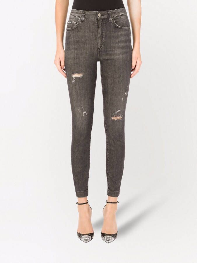 Dolce & Gabbana Audrey gerafelde skinny jeans Grijs