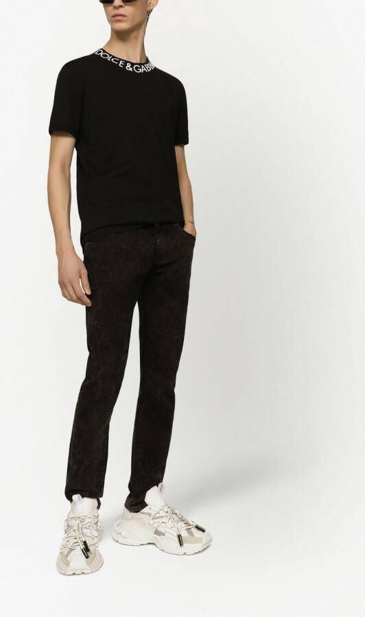 Dolce & Gabbana Skinny jeans met marmer-effect Zwart