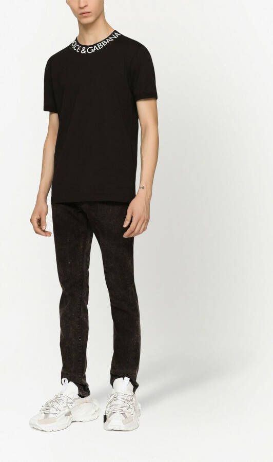 Dolce & Gabbana Skinny jeans met marmer-effect Zwart