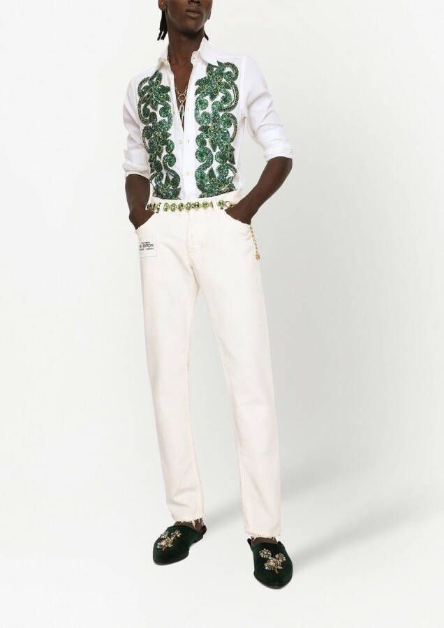 Dolce & Gabbana Skinny jeans met logo-applicatie Wit