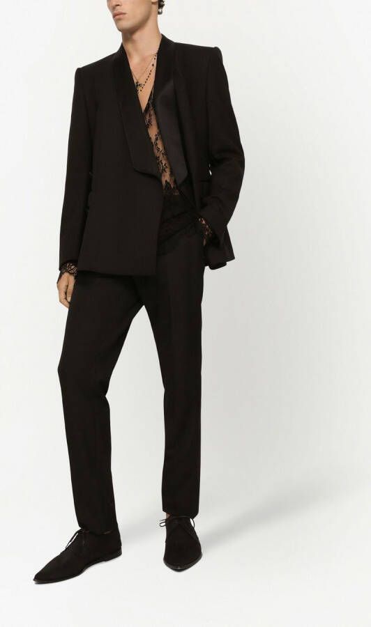 Dolce & Gabbana Stretch smoking pantalon Zwart