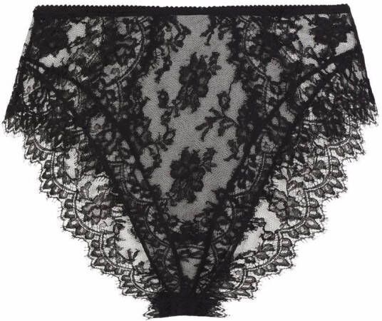 Dolce & Gabbana High waist slip met kant Zwart