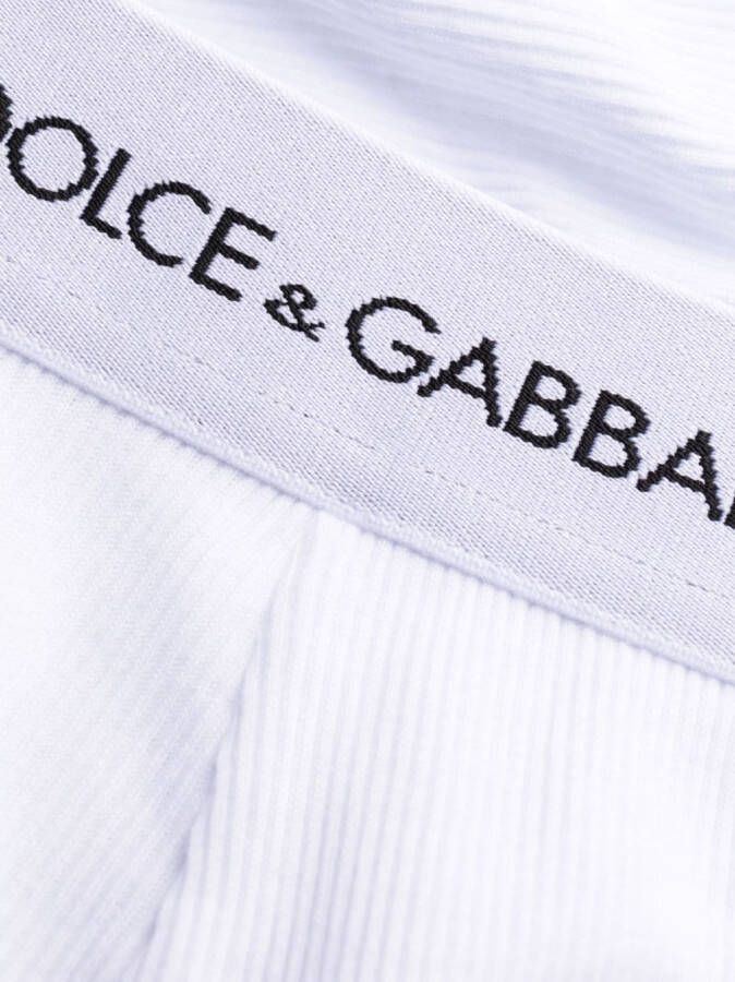 Dolce & Gabbana Slip met logo tailleband Wit