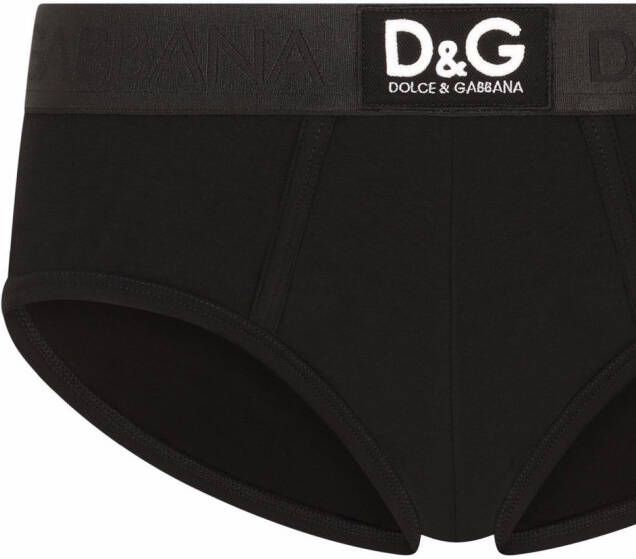 Dolce & Gabbana Brando geribbelde slip met logopatch Zwart