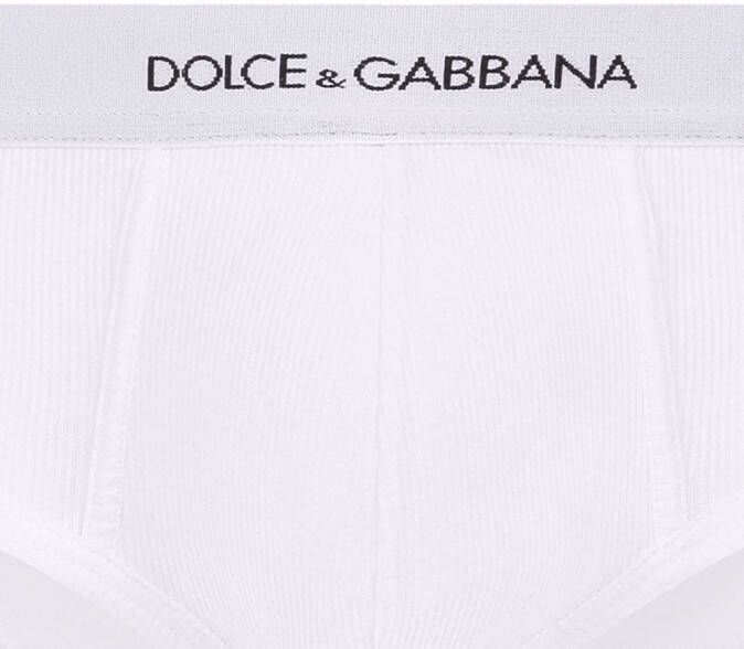 Dolce & Gabbana Slip met logoband Wit