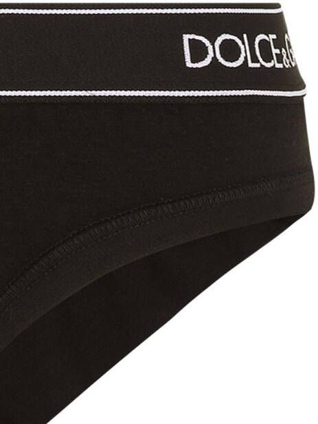 Dolce & Gabbana High waist slip met logoband Zwart