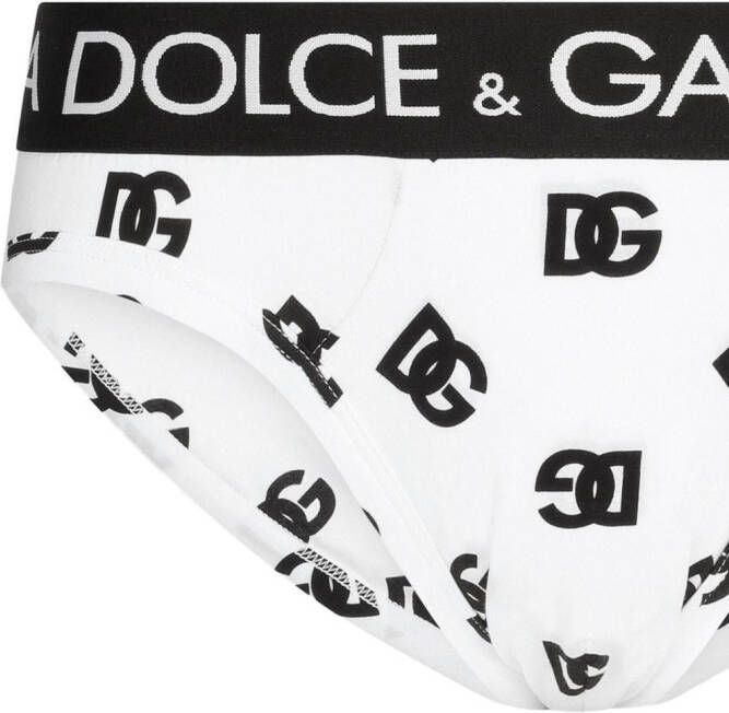 Dolce & Gabbana Jersey slip met DG-logo Wit