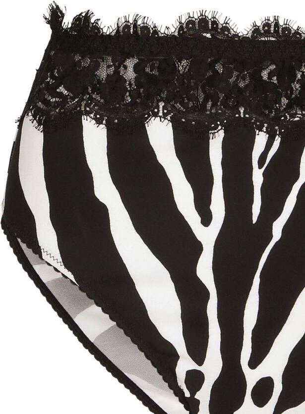Dolce & Gabbana High waist slip met print Zwart