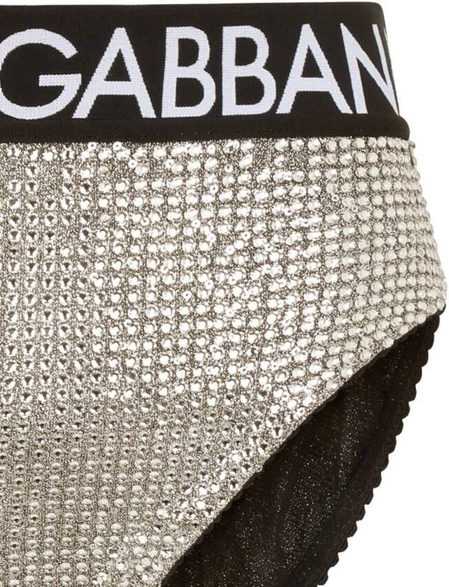 Dolce & Gabbana High waist slip verfraaid met kristallen Zwart