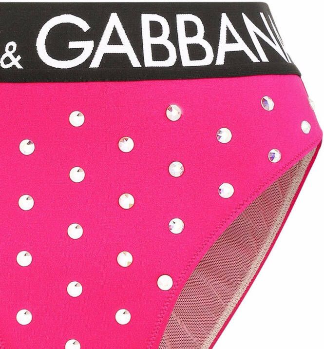 Dolce & Gabbana Slip verfraaid met stras Roze
