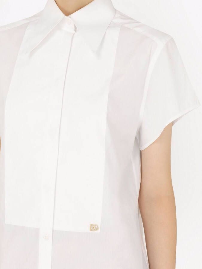 Dolce & Gabbana Popeline blouse met logo Wit