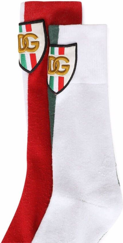 Dolce & Gabbana Sokken met logopatch Rood