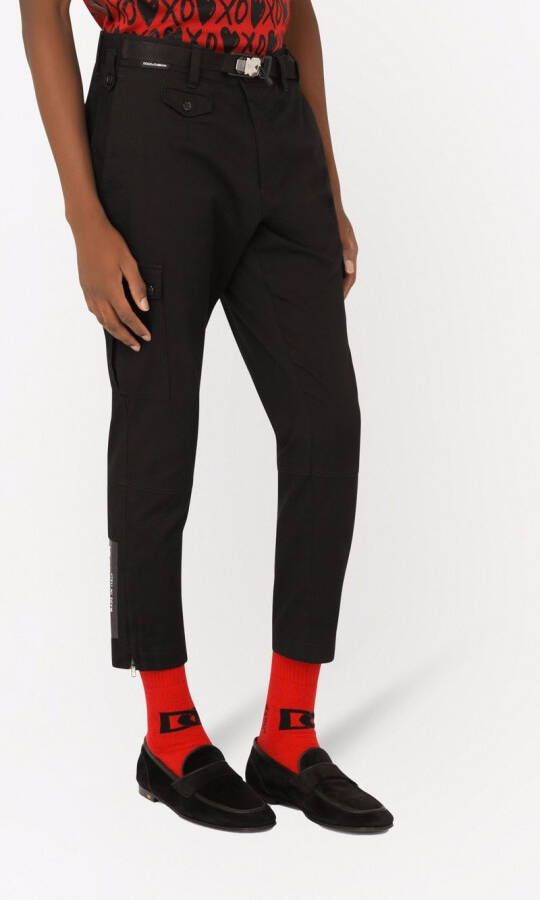 Dolce & Gabbana Cropped cargo broek Zwart