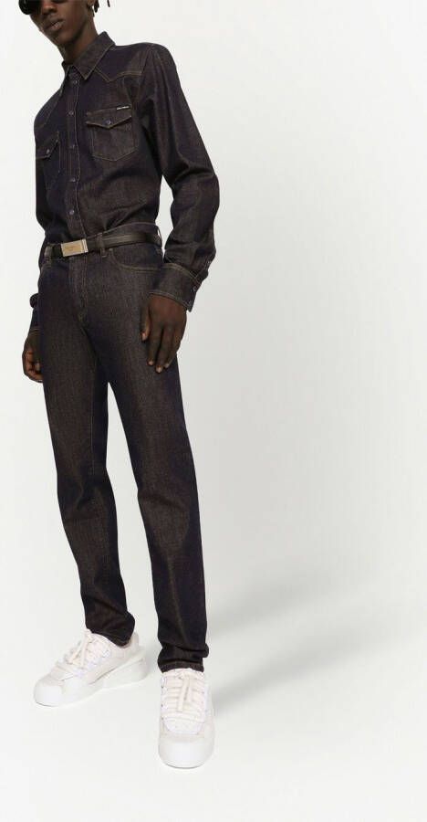 Dolce & Gabbana Skinny jeans met logo-applicatie Zwart