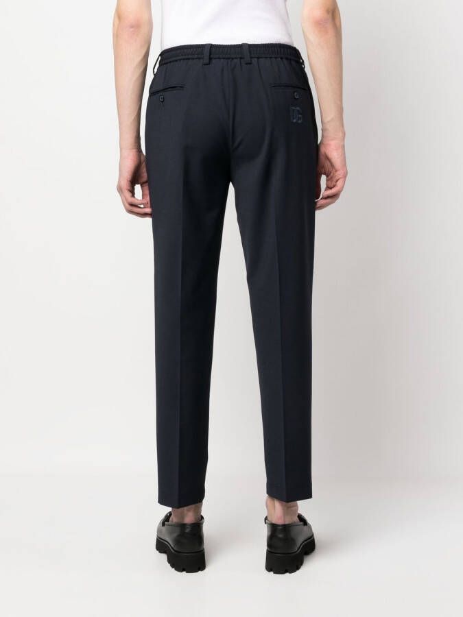 Dolce & Gabbana Pantalon met geborduurd logo Blauw