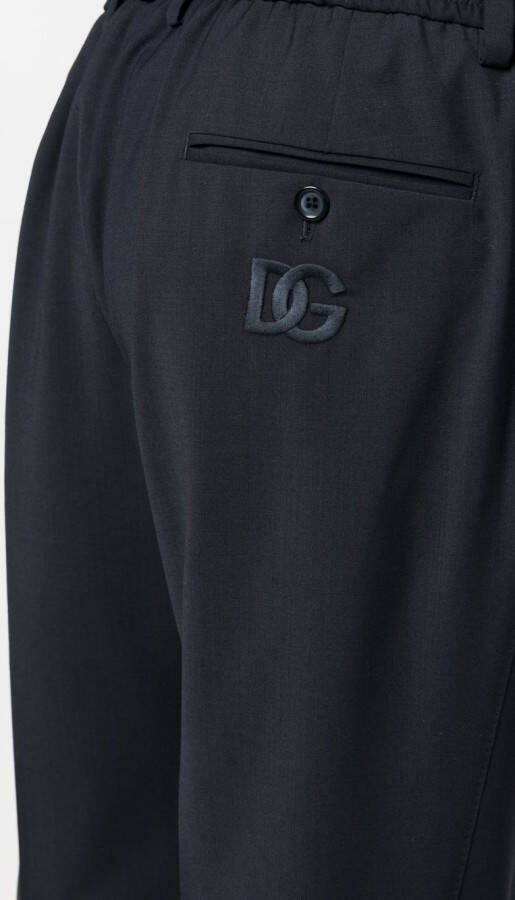 Dolce & Gabbana Pantalon met geborduurd logo Blauw