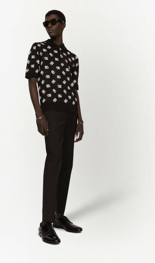 Dolce & Gabbana Pantalon met geborduurd logo Zwart