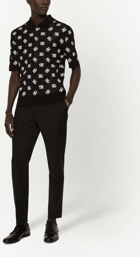Dolce & Gabbana Pantalon met geborduurd logo Zwart