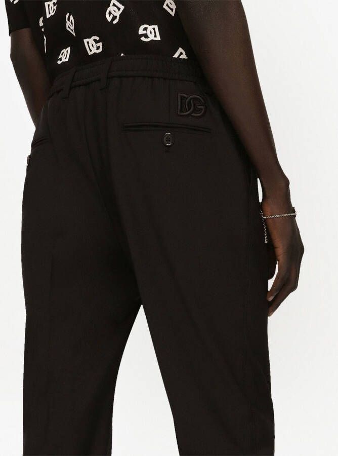 Dolce & Gabbana Pantalon met geborduurd logo Zwart