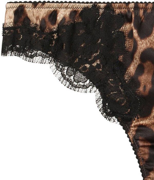 Dolce & Gabbana String met luipaardprint Bruin
