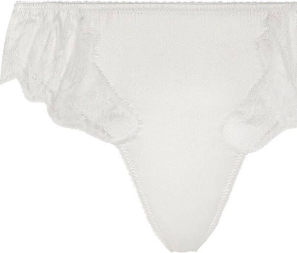 Dolce & Gabbana Satijnen string met kant Wit