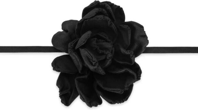 Dolce & Gabbana Stropdas met bloemenpatch Zwart