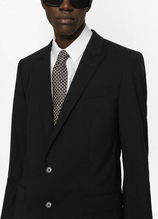 Dolce & Gabbana Zijden stropdas met geometrische print Zwart