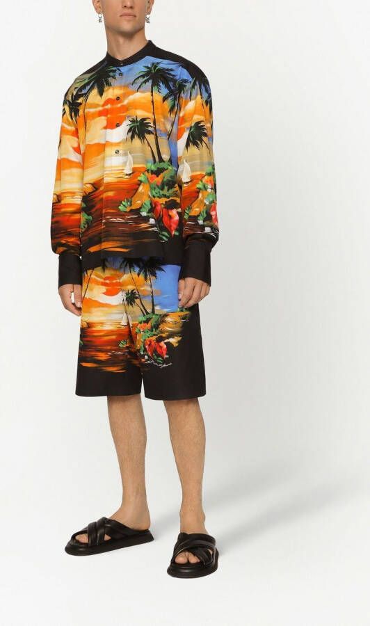 Dolce & Gabbana Kraagloos overhemd Zwart