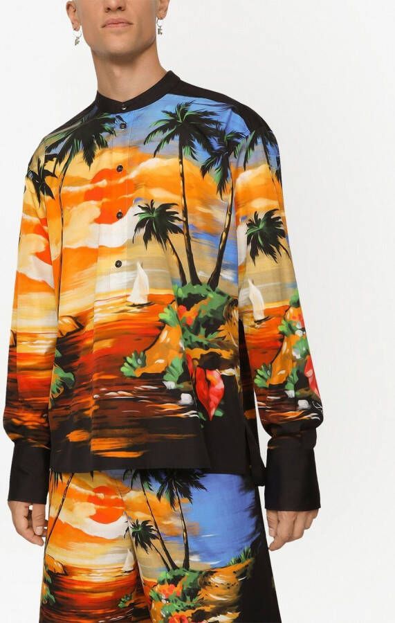 Dolce & Gabbana Kraagloos overhemd Zwart