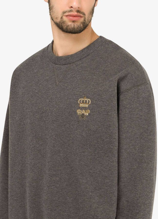 Dolce & Gabbana Jersey sweater met borduurwerk Grijs