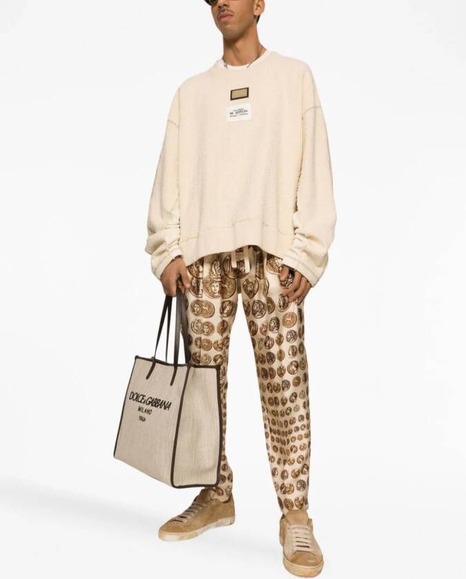 Dolce & Gabbana Sweater met logopatch Beige