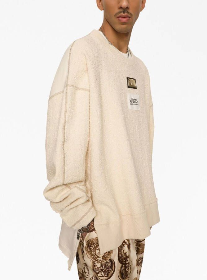 Dolce & Gabbana Sweater met logopatch Beige