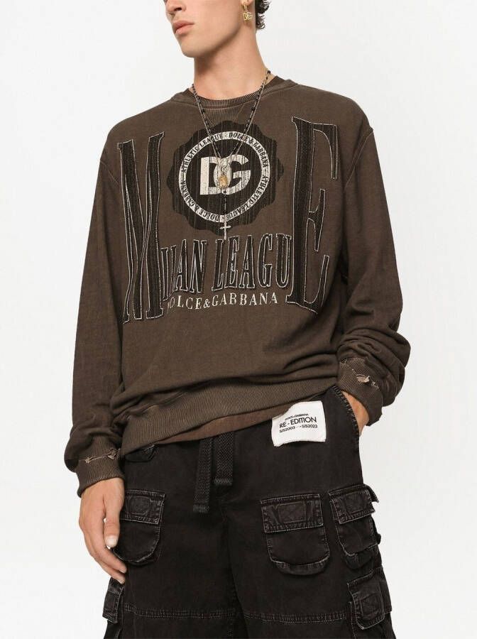 Dolce & Gabbana Sweater met logoprint Bruin