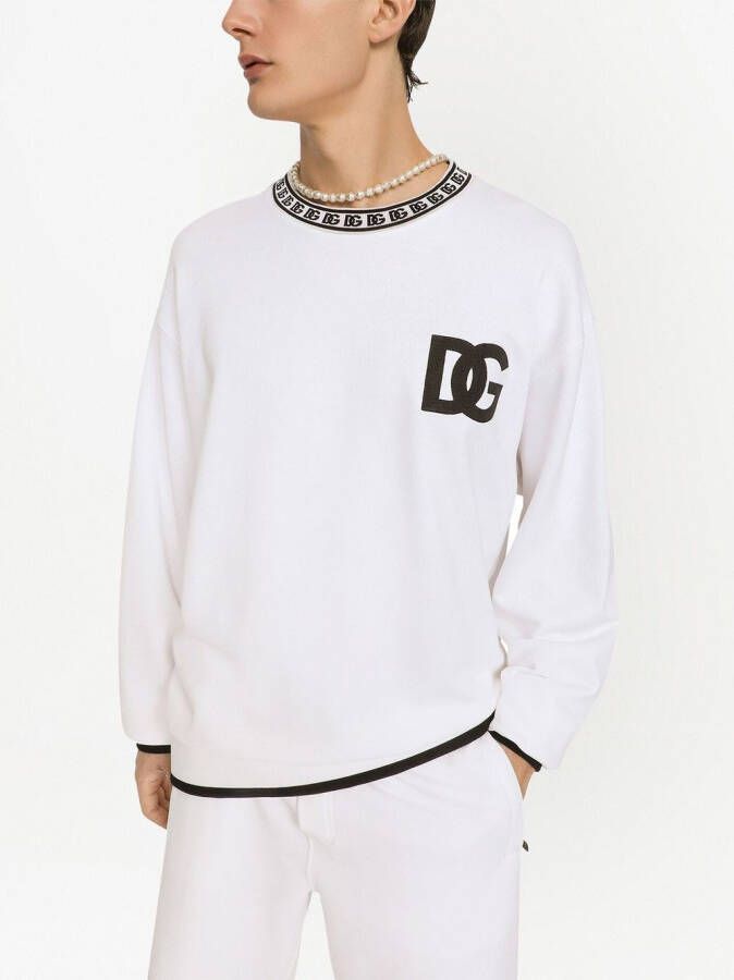 Dolce & Gabbana Sweater met geborduurd logo Wit