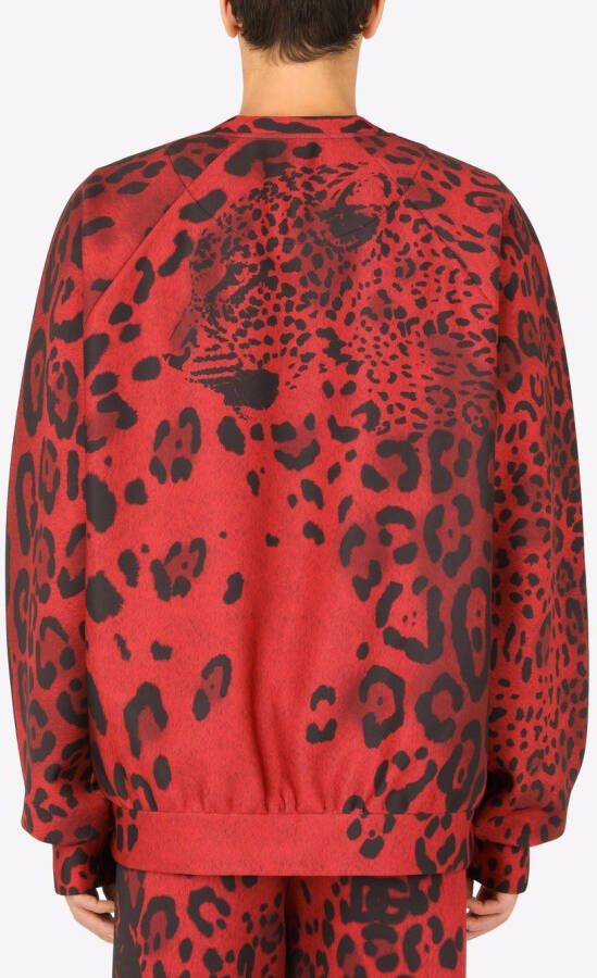 Dolce & Gabbana Sweater met luipaardprint Rood