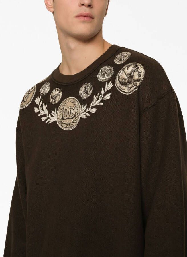 Dolce & Gabbana Sweater met print Bruin