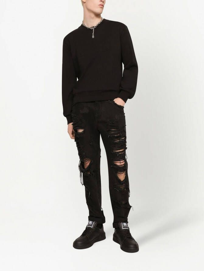 Dolce & Gabbana Sweater met logo-reliëf Zwart